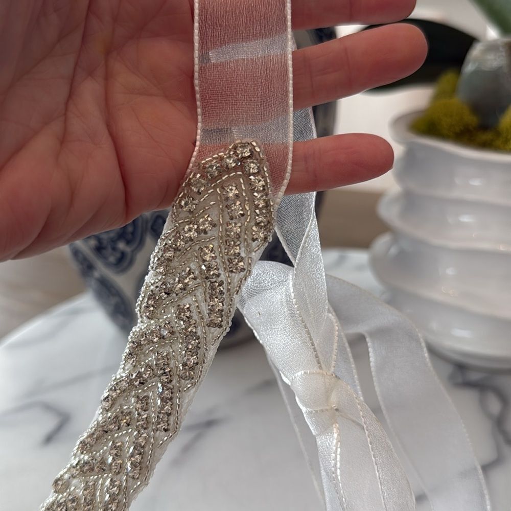 Nina Bridal Crystal Braid Sash - Picture 5 of 9